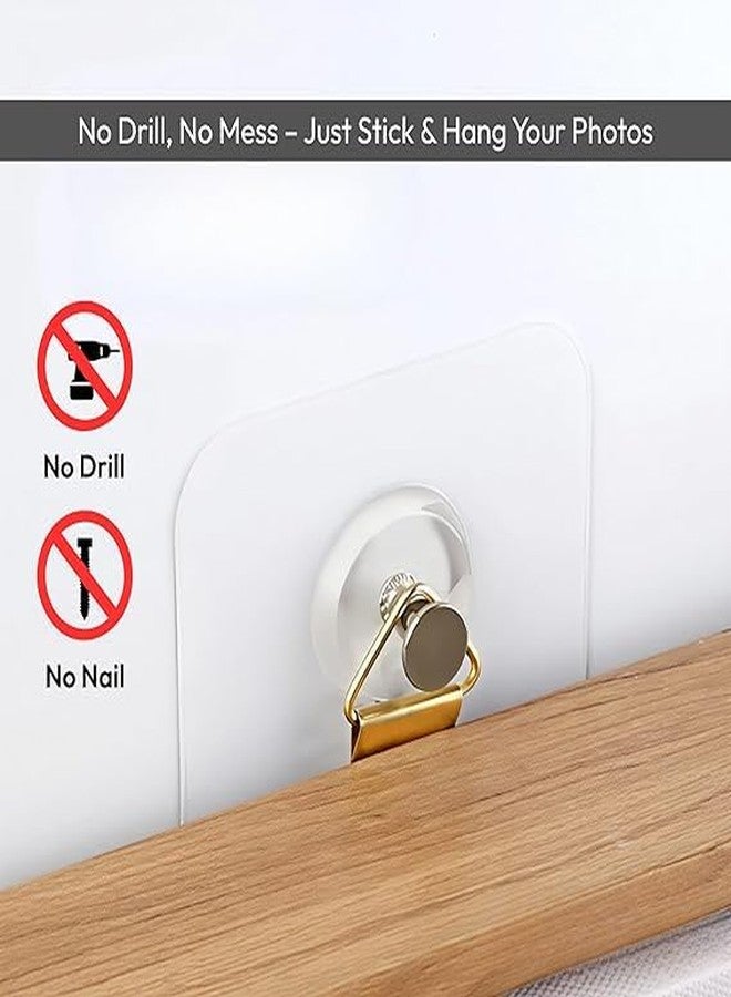 Swaze Wall Hooks, Self Adhesive Made in India (NOT China) Hooks, Heavy Duty Strong for Kitchen Accessories Items Stainless Steel, Sticky Nail Patch No Drilling (Photo Hook, Pack of 20) - Image 5